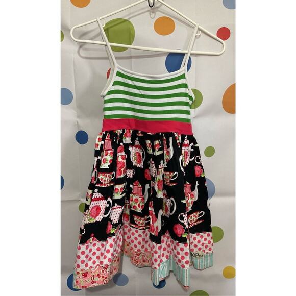 K Pea Girls Sundress Size 10 Multi Color 🌿🍓 - Picture 1 of 16